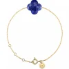 Morganne Bello Bracelet-BRACELET OR JAUNE TREFLE LAPIS LAZULI