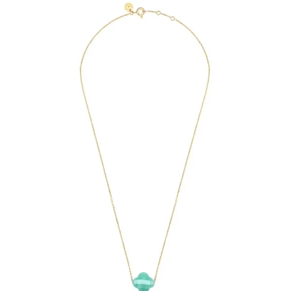 Morganne Bello Collier-COLLIER OR JAUNE TREFLE AMAZONITE